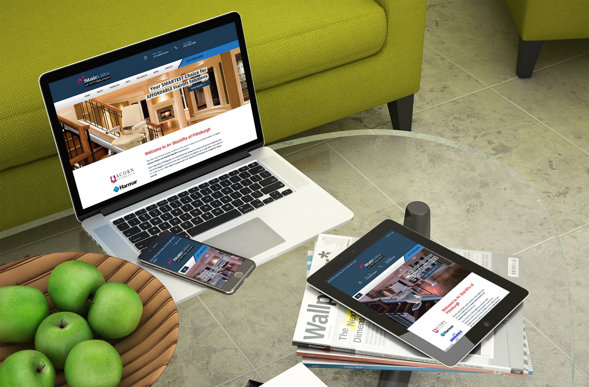 A+ Stairlifts Of Pittsburg Web Design Project